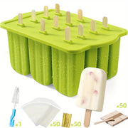 Popsicles Molds, 12 Pieces Silicone Popsicle Molds Easy-Release BPA-free Popsicle Maker Molds Ice Pop Molds Homemade Popsicle - Luxe Ladies Moda