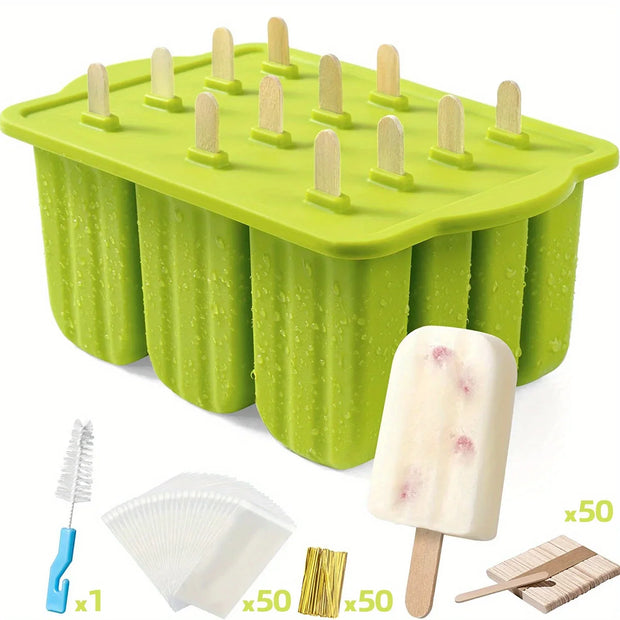 Popsicles Molds, 12 Pieces Silicone Popsicle Molds Easy-Release BPA-free Popsicle Maker Molds Ice Pop Molds Homemade Popsicle - Luxe Ladies Moda