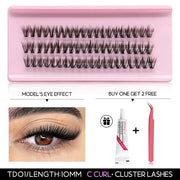 Eyelash Clusters Kit DIY Lash Extension Kit Lash Bond And Seal And Eyelash Tweezers With Waterproof Strong Hold - Luxe Ladies Moda