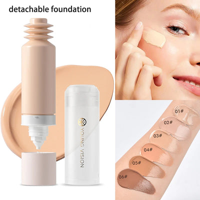 Bottom Press Liquid Foundation High Coverage Makeup Base Matte Oil Control Lasting Waterproof Concealer Korean Makeup BB Cream - Luxe Ladies Moda
