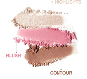 3 In 1 Matte Highlighter Contouring Blush Palette Pearly Shiny Eyeshadow Multifunctional Face Makeup Palette Female Cosmetic