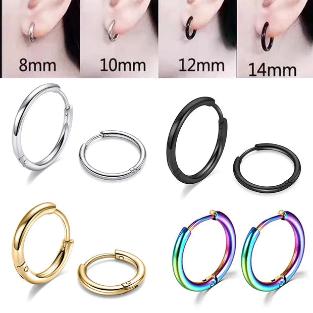 Simple Stainless Steel Small Hoop Earrings for Women - Luxe Ladies Moda