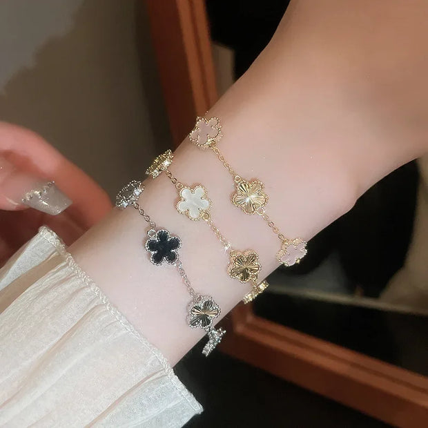 Shell Stone Flower Bracelet for Women Personalized Stainless Steel Bracelet - Luxe Ladies Moda