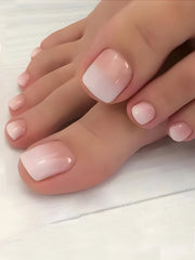 24 PCS Red/White/Black/Yellow/Wine Red Toenails Fake Toe Nails Natural -Solid Color Square Press on Toenails Short - Luxe Ladies Moda