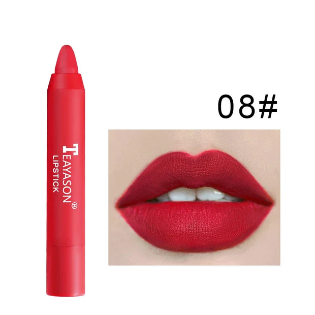 Nude Series Velvet Matte Lipstick Pencil Waterproof Long Lasting Red Lip Stick Non-Stick Cup Makeup Lip Tint Pen Cosmetic Makeup - Luxe Ladies Moda