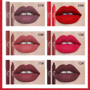 Matte velvet lipstick does not fade, does not stick to cup lipstick lipstick moisturizing lipstick pen nude earth red lipstick p - Luxe Ladies Moda