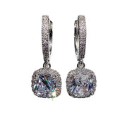 "Bright Square Zircon Women’s Earrings | Light Luxury Commuter Ear Hooks" - Luxe Ladies Moda