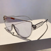 Luxury Brand Designer Half Frame Oversized Sunglasses Women For Men Vintage Fashion Sun Glasses Trendy Punk One Piece Shades - Luxe Ladies Moda