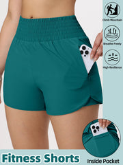 Women Side Zippered Pocket With Inner Lining Shorts Quick Drying Running Fitness Yoga Leisure Sport Shorts - Luxe Ladies Moda