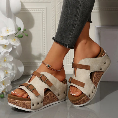 Women's Summer Platform Wedge-heeled Sandals Plus Size Comfortable Casual Outdoor Open Toe Beach Slippers - Luxe Ladies Moda