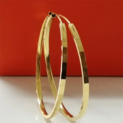 New Fashion18K Gold Plated Hoop Earrings For Women 925 Sterling Silver 2.0mm Fashion Earring 3/4/5/6CM - Luxe Ladies Moda