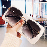Sunglasses For Women ladies Rimless Sun glasses Diamond cutting Lens Brand Designer Ocean Shades Vintage female glasses eyewear - Luxe Ladies Moda