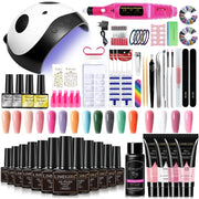 Nail Set Nail Gel Tools Kit 54W Nail Lamp 18/12/7 Colors UV Gel Nail Polish Kit Contains Nail Drill Machine Nail Kit