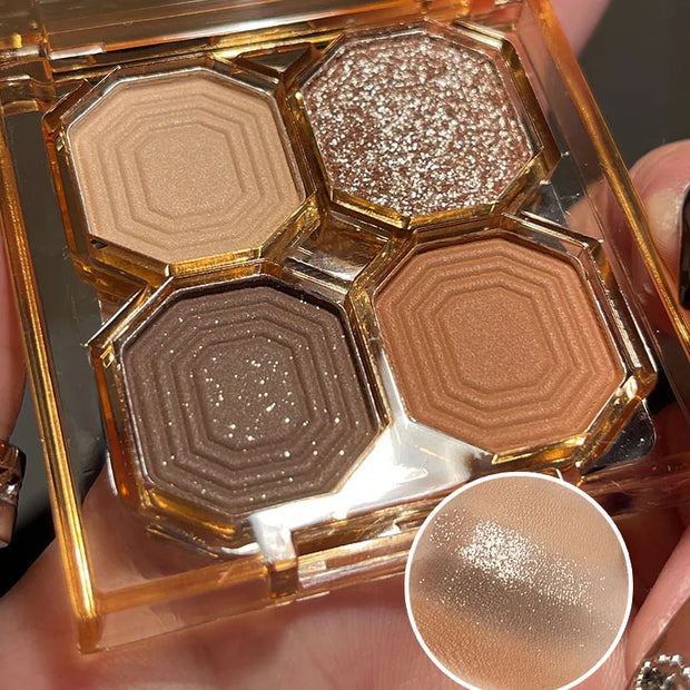 Eye Shadow Palette Mini Makeup Cosmetics Travel Size Cute Glitter Nude Eyeshadows Women Cheap Korean Glitters for the Eyes Gift - Luxe Ladies Moda