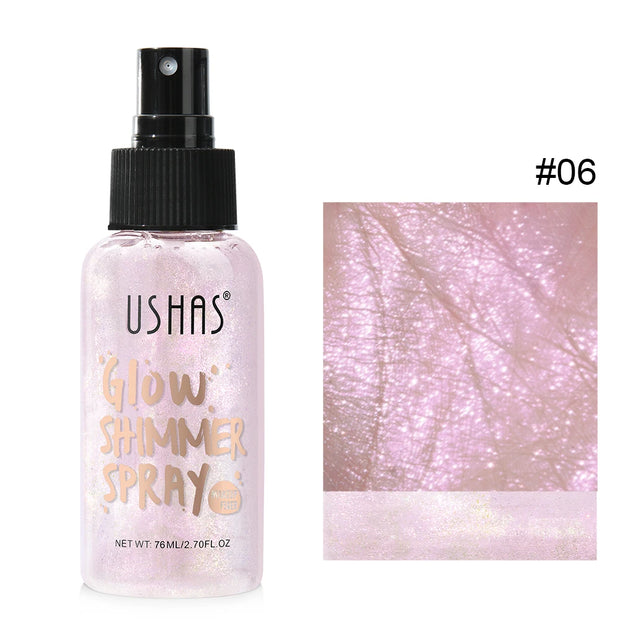 Body highlight spray, quick-drying and non-sticky, liquid glitter highlighter, long-lasting gloss - Luxe Ladies Moda