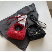 Chic Solid Color Crossbody Bag – Textured Leather Handbag with Adjustable Strap