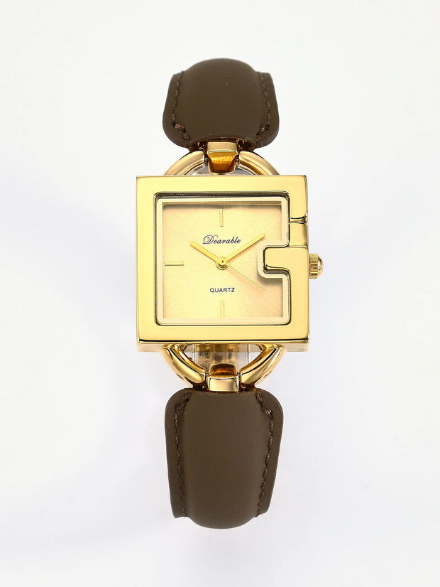 Ladies' square belt watch, simple and fashionable quartz watch, waterproof and luminous