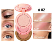 3 In 1 Matte Highlighter Contouring Blush Palette Pearly Shiny Eyeshadow Multifunctional Face Makeup Palette Female Cosmetic