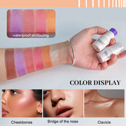 Blush Contour Highlighter Stick for Cheeks Eyes Lip Lightweight Dewy Finish Blush Stick Contour Natural Blusher Stick Makeup Set - Luxe Ladies Moda