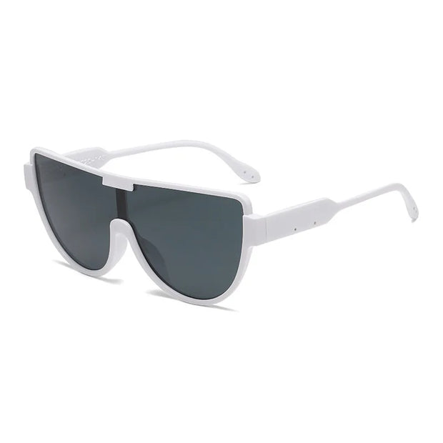 Luxury Brand Designer Half Frame Oversized Sunglasses Women For Men Vintage Fashion Sun Glasses Trendy Punk One Piece Shades - Luxe Ladies Moda