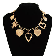 Punk Big Heart Pendant Necklace for Women Fashion Goth Metal Choker Necklace Charm Party Jewelry On The Neck Gifts - Luxe Ladies Moda