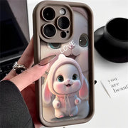 Lovely Pink Rabbit Silicone Case For Samsung Galaxy S24 S23 Ultra S22 S21 Plus S20 FE A12 A32 A52 A52S A23 A33 A53 A14 A34 A54 - Luxe Ladies Moda