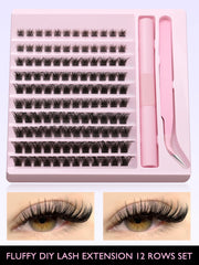 Eyelash Clusters Kit DIY Lash Extension Kit Lash Bond And Seal And Eyelash Tweezers With Waterproof Strong Hold - Luxe Ladies Moda