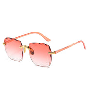 Sunglasses For Women ladies Rimless Sun glasses Diamond cutting Lens Brand Designer Ocean Shades Vintage female glasses eyewear - Luxe Ladies Moda
