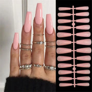 24pcs Detachable Almond French False Nails DIY Glitter Design Press on Nails Fake Nials DIY Manicure Nail Tips - Luxe Ladies Moda