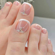 24 PCS Red/White/Black/Yellow/Wine Red Toenails Fake Toe Nails Natural -Solid Color Square Press on Toenails Short - Luxe Ladies Moda
