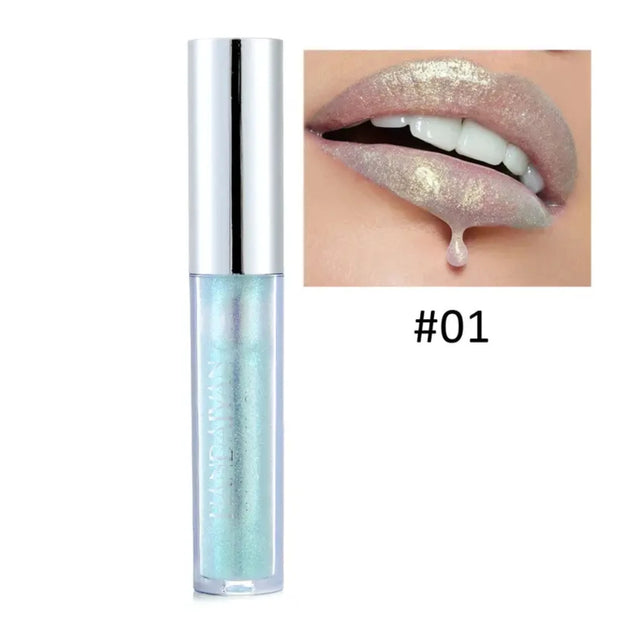 Moisturizing Glitter Lip Gloss with Long-lasting Glossy Finish for Hydrated Lips - Lipstick and Lip Balm Combo