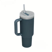 40oz 304 Straw For Sport Stainless Steel Insulated Water Bottle Thermal Coffee Car Cup Cold Hot Mugs Vacuum Flask With Handle - Luxe Ladies Moda