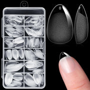 240pcs Half Cover Almond Pre-filed Nail Tips Half Matte XS Press on Fake Nail Extension for Small Tiny Nail Bed 12 Sizes in Box - Luxe Ladies Moda