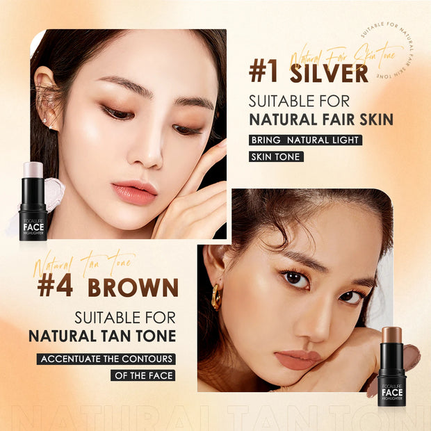 FOCALLURE Waterproof Shimmer Face Bronzer Highlighters Glitter Corrector Contour Illuminator Stick Creamy Blush Makeup Cosmetics - Luxe Ladies Moda