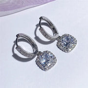 "Bright Square Zircon Women’s Earrings | Light Luxury Commuter Ear Hooks" - Luxe Ladies Moda