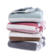 1 pcs Striped Face Towel 35x75cm For Bathroom Or Soft And Absorbent Quick-Drying Experience Microfiber Bath Towel 70x140cm - Luxe Ladies Moda