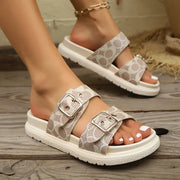 Fashion Thick-soled Metal Buckle Designer Slippers Women's Home Soft-soled EVA Sandals Women's Summer Non-slip Beach Flip-flops - Luxe Ladies Moda