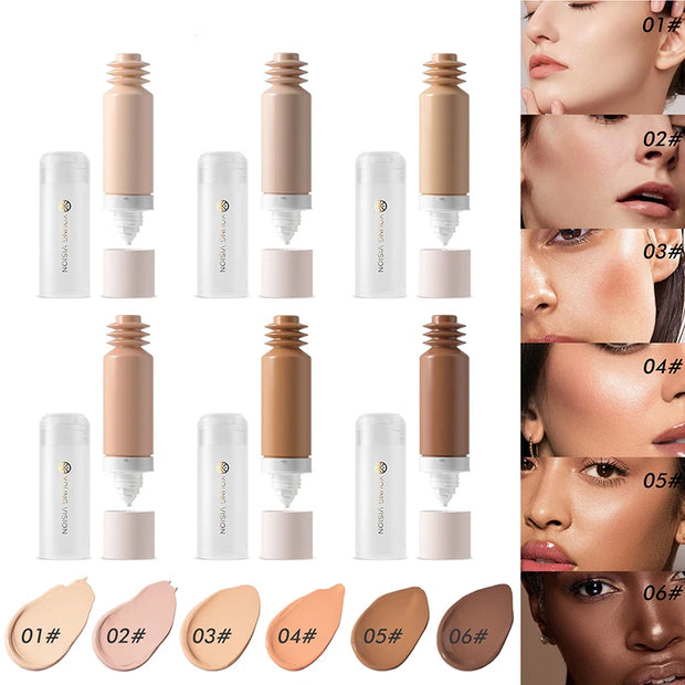 Bottom Press Liquid Foundation High Coverage Makeup Base Matte Oil Control Lasting Waterproof Concealer Korean Makeup BB Cream - Luxe Ladies Moda