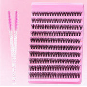 DIY Eyelash Extension Kit 200pcs Individual Lashes Cluster D Curl, 8-16mm Mix Lash Clusters with Lash Tweezers - Luxe Ladies Moda