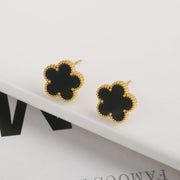 Adjustable Gold-Plated Stainless Steel 316L Plant Flower Bracelet – Five Leaf Clover Design, Women's Luxury Gift