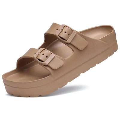 Fashion Thick Sole Slippers For Women Lightweight EVA Beach Shoes With Adjustable Buckle Summer New Orthopedic Slippers