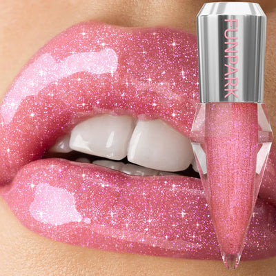 8-Color Glitter Shimmer Lip Gloss | Moisturizing Diamond Liquid Lipstick for Plump, Shiny Lips
