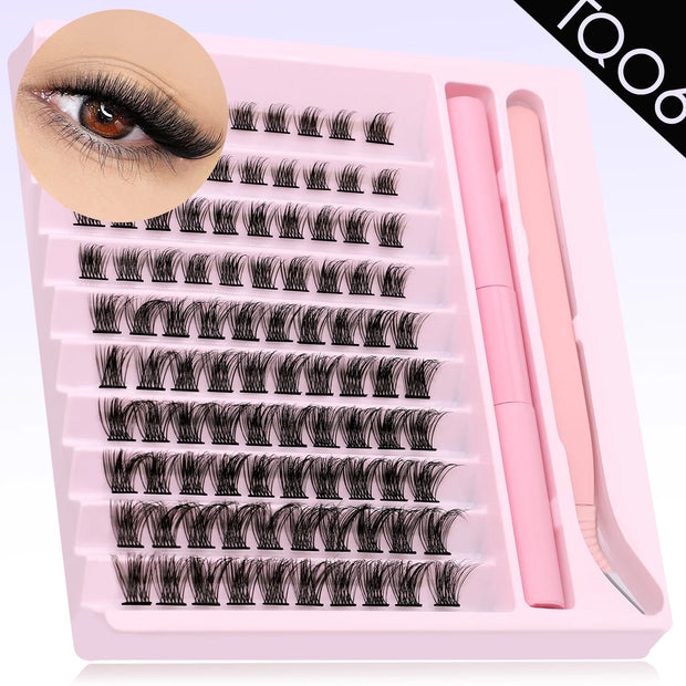 Eyelash Clusters Kit DIY Lash Extension Kit Lash Bond And Seal And Eyelash Tweezers With Waterproof Strong Hold - Luxe Ladies Moda