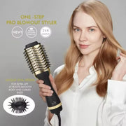 One Step Hair Dryer and Volumiser 1000W Blow Dryer Brush Hot Air Styling Brush Professional Hair Straightener Curler Travel Fri - Luxe Ladies Moda