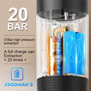 Wireless Electric Portable Espresso Coffee Machine for Car & Home Camping Coffee Maker 3-in-1 Capsule Powder Travel Coffee Maker - Luxe Ladies Moda