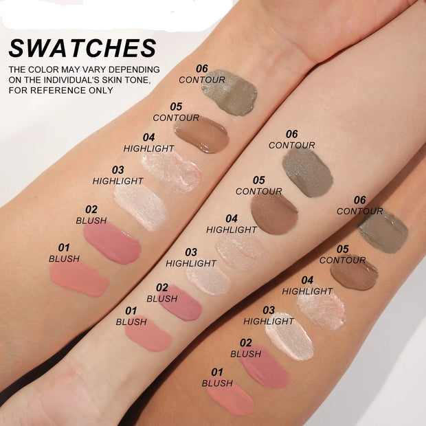 Air cushion, powder blusher, high gloss stick, makeup liquid, rouge, 6 colors optional - Luxe Ladies Moda
