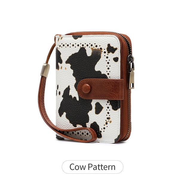 Anti-Theft Brush Bag for Ladies, Oil Wax Leather, Short Purse, European and American Retro, Multi-Function, organ Card Bag - Luxe Ladies Moda