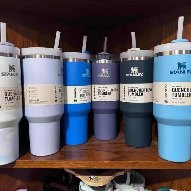 Stanley 30oz 40oz Insulated Tumbler With Lid and Straws Stainless Steel Coffee Tumbler with Handle Vacuum Leak Proof Coffee Cup - Luxe Ladies Moda