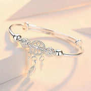 Dreamcatcher Tassel Silver Bracelet – Elegant Boho Jewelry with Dreamcatcher Charm and Tassels - Luxe Ladies Moda