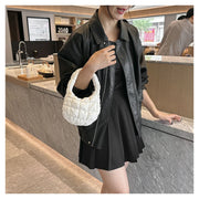Mini Cloud Pleated Bags for Women Casual Quilted Handbag Nylon Padded Handle Bags Luxury Soft Puffy Bag Designer Underarm Bag - Luxe Ladies Moda